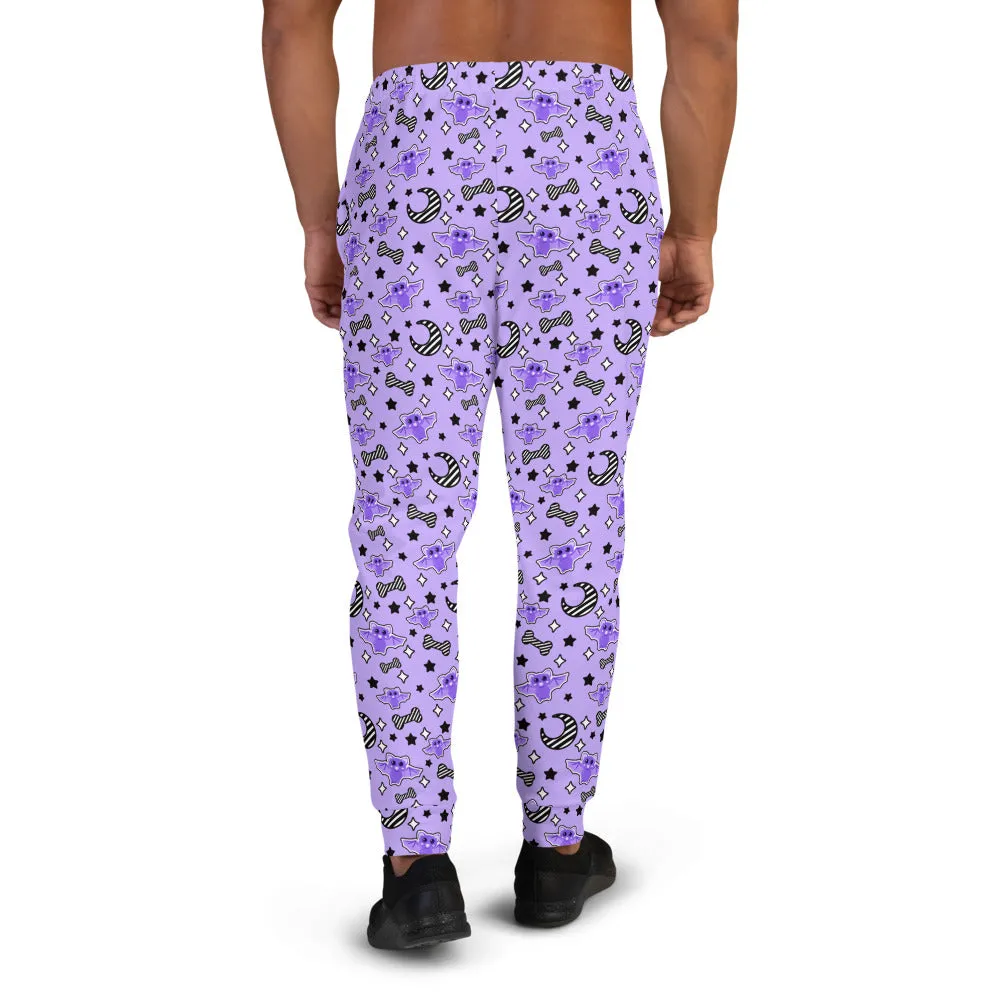 Magical Kawaii Spooky Bats Purple Men's Joggers