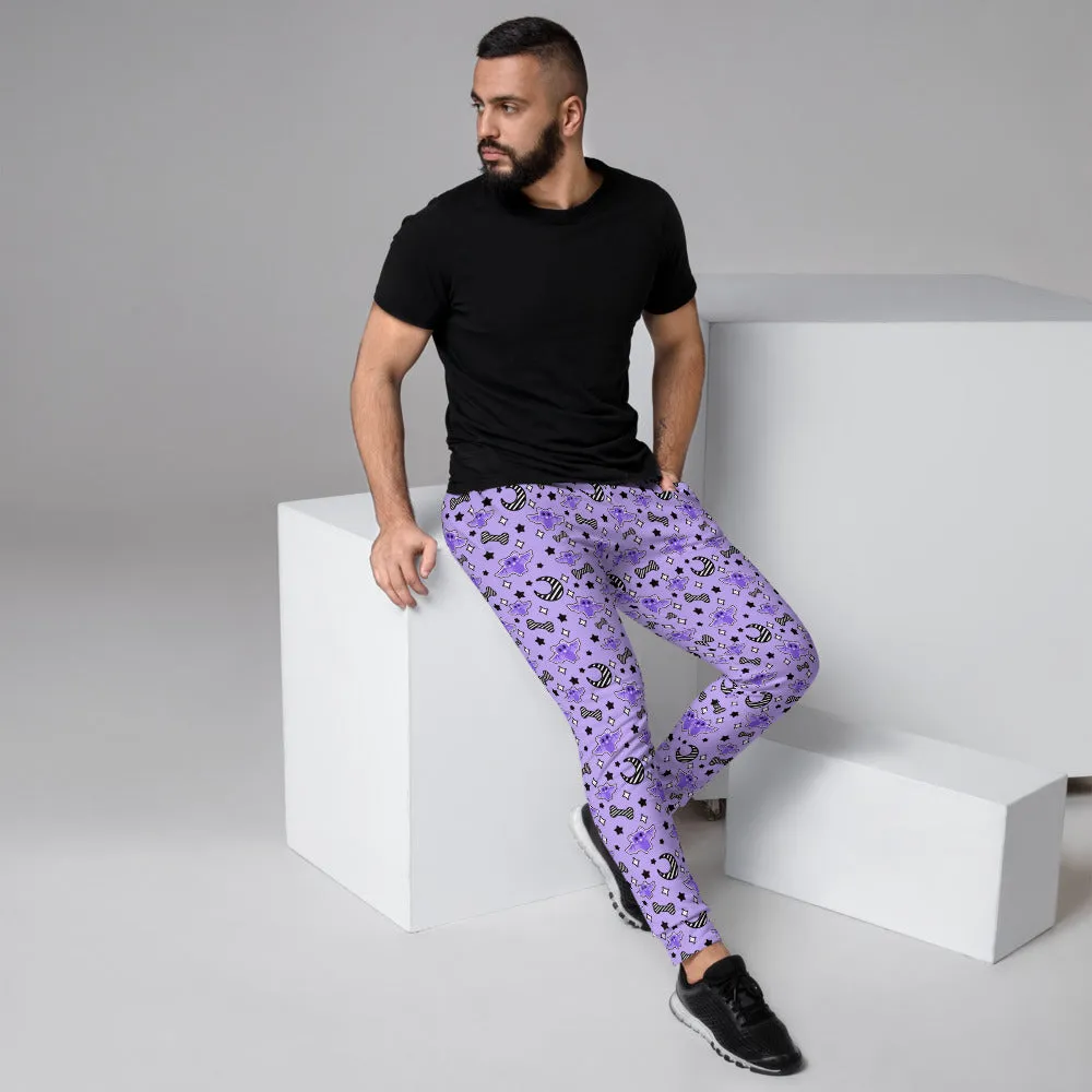 Magical Kawaii Spooky Bats Purple Men's Joggers