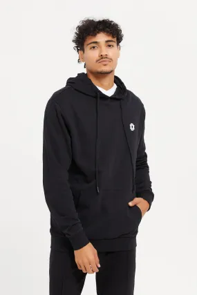 Men Black Basic Hoodie