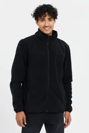 Men Black High Neck Sweatshirt