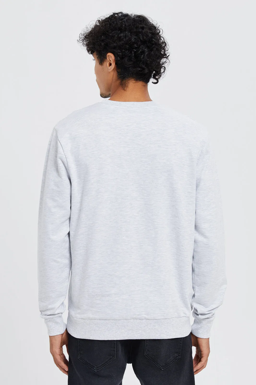 Men Ecru Crew Neck Sweatshirt