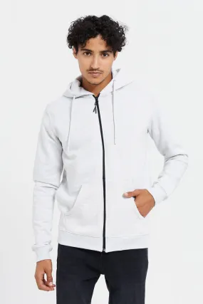 Men Ecru Hooded Sweatsirt