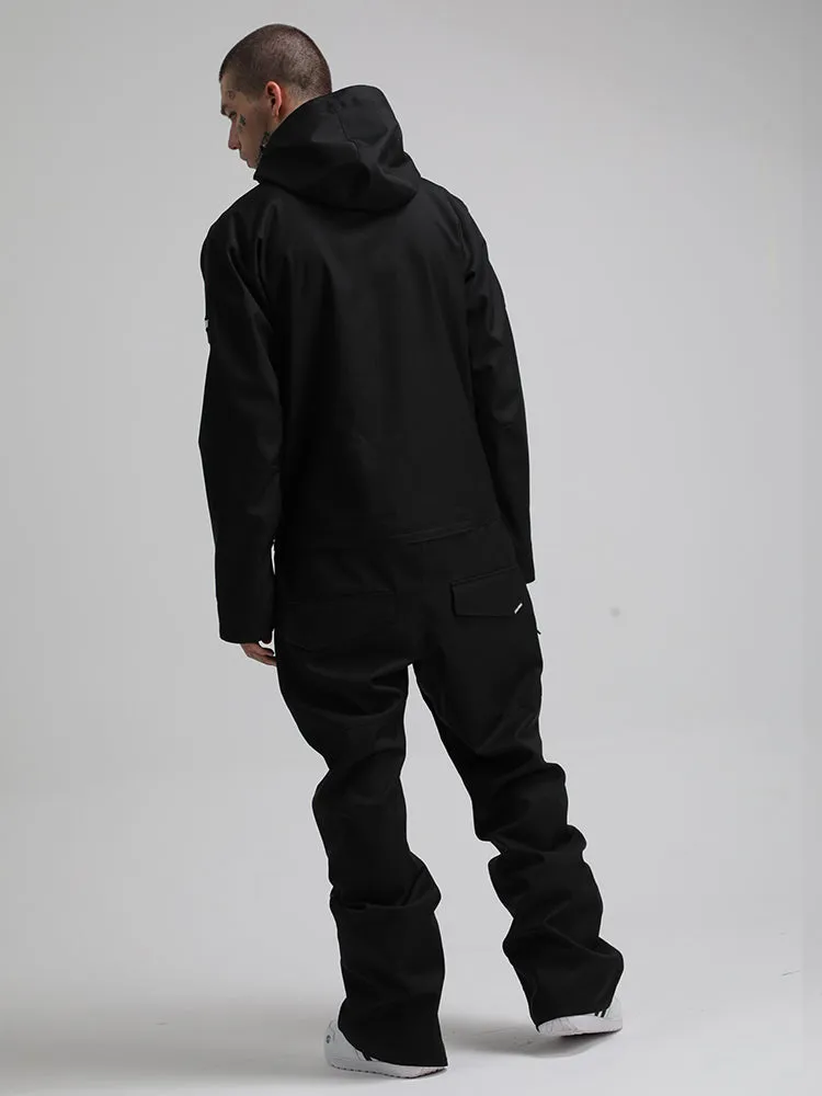 Men's Black One Piece Ski Snowboard Suit Jumpsuit