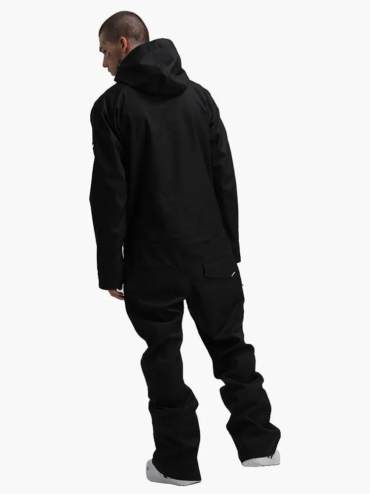 Men's Black One Piece Ski Snowboard Suit Jumpsuit