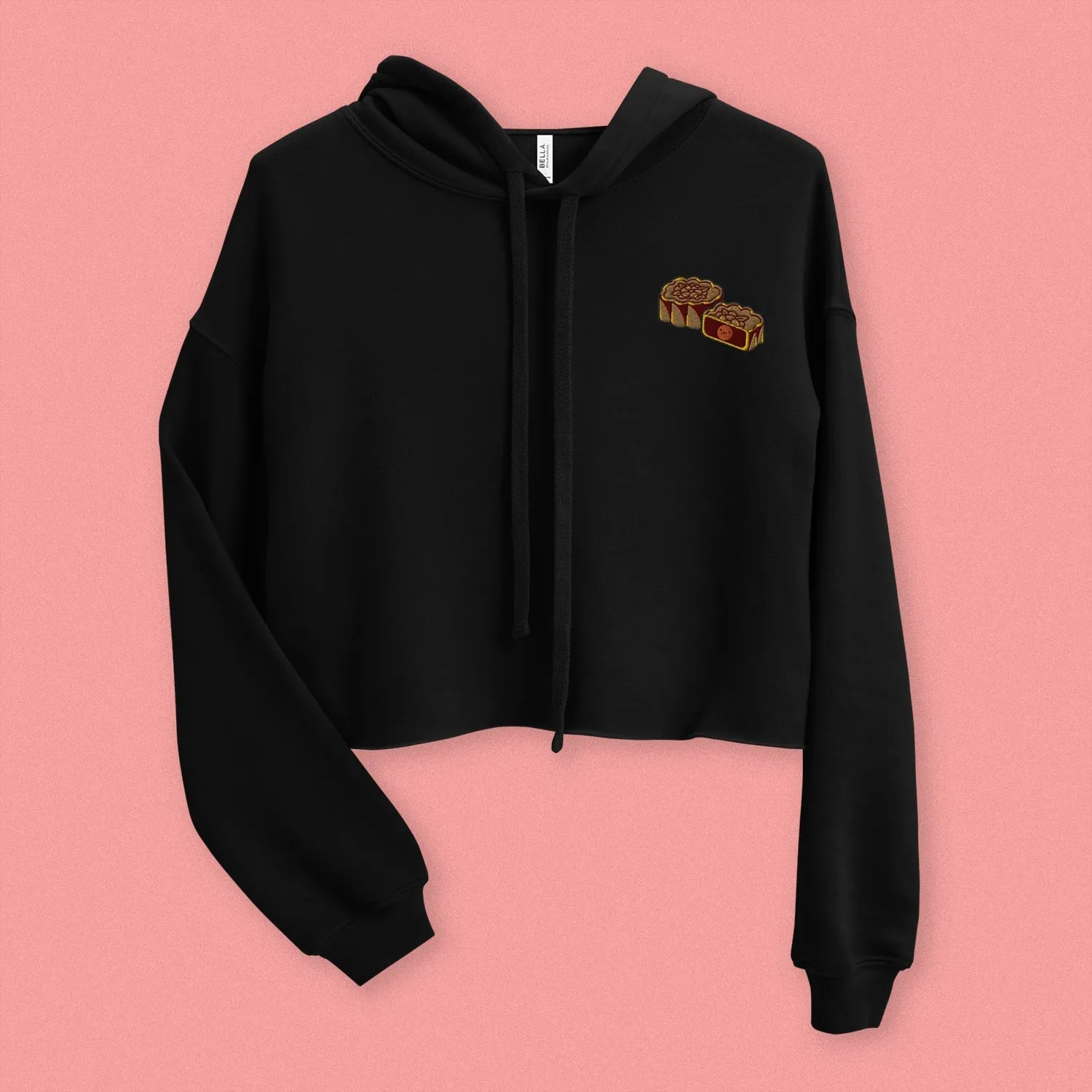 Mooncake Embroidered Crop Hoodie