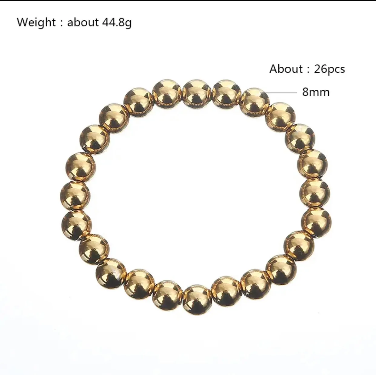 Mowry Stainless Steel Beaded Bracelet - Gold / Silver