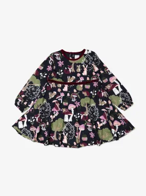 Nordic Forest Print Kids Dress