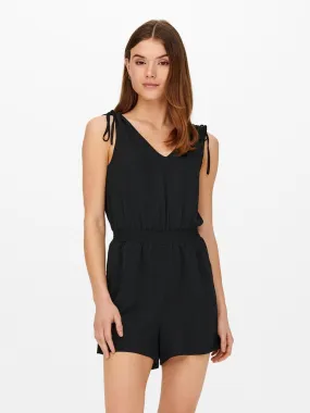 Nova Lux Sleeveless Ruching Playsuit - Green and Black