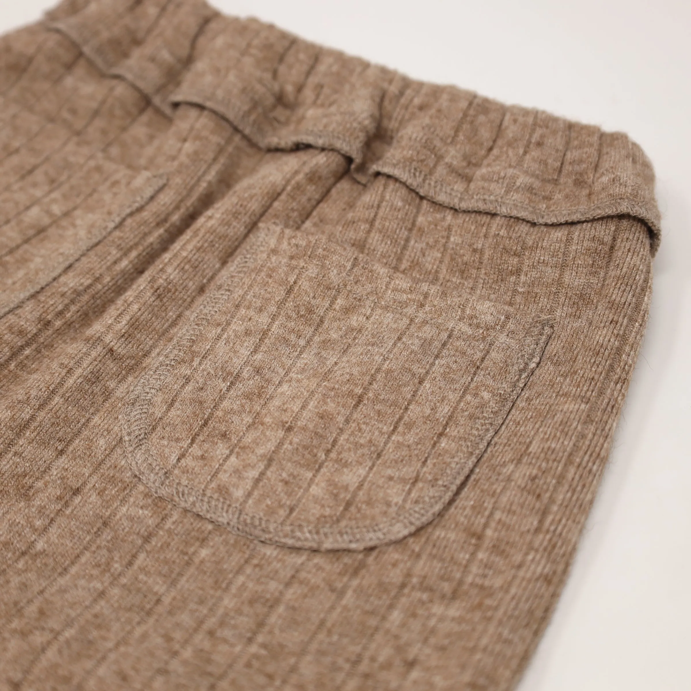 oh baby! Wide Rib Sweater Knit Brooklyn Jogger Pants - Mushroom Heather