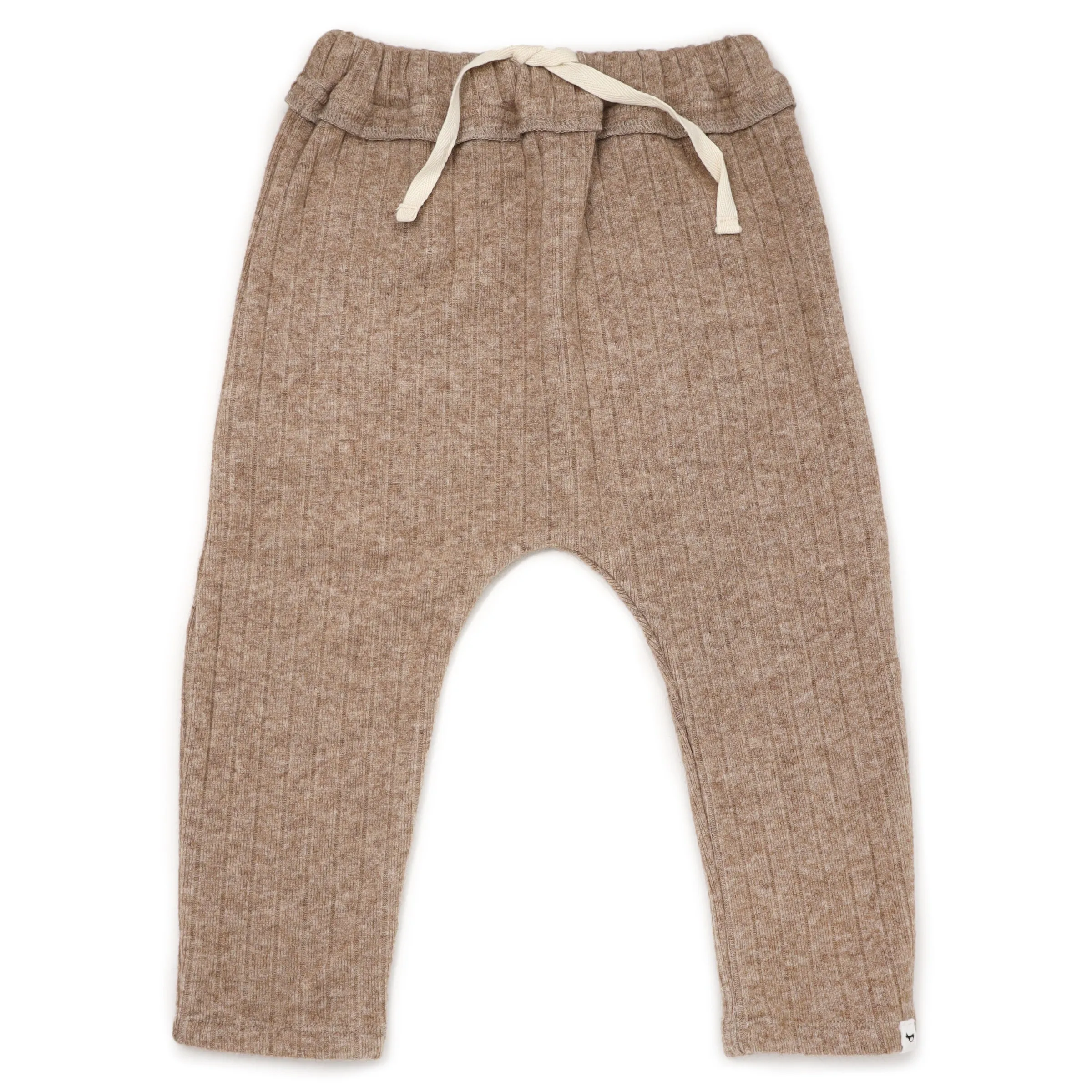 oh baby! Wide Rib Sweater Knit Brooklyn Jogger Pants - Mushroom Heather