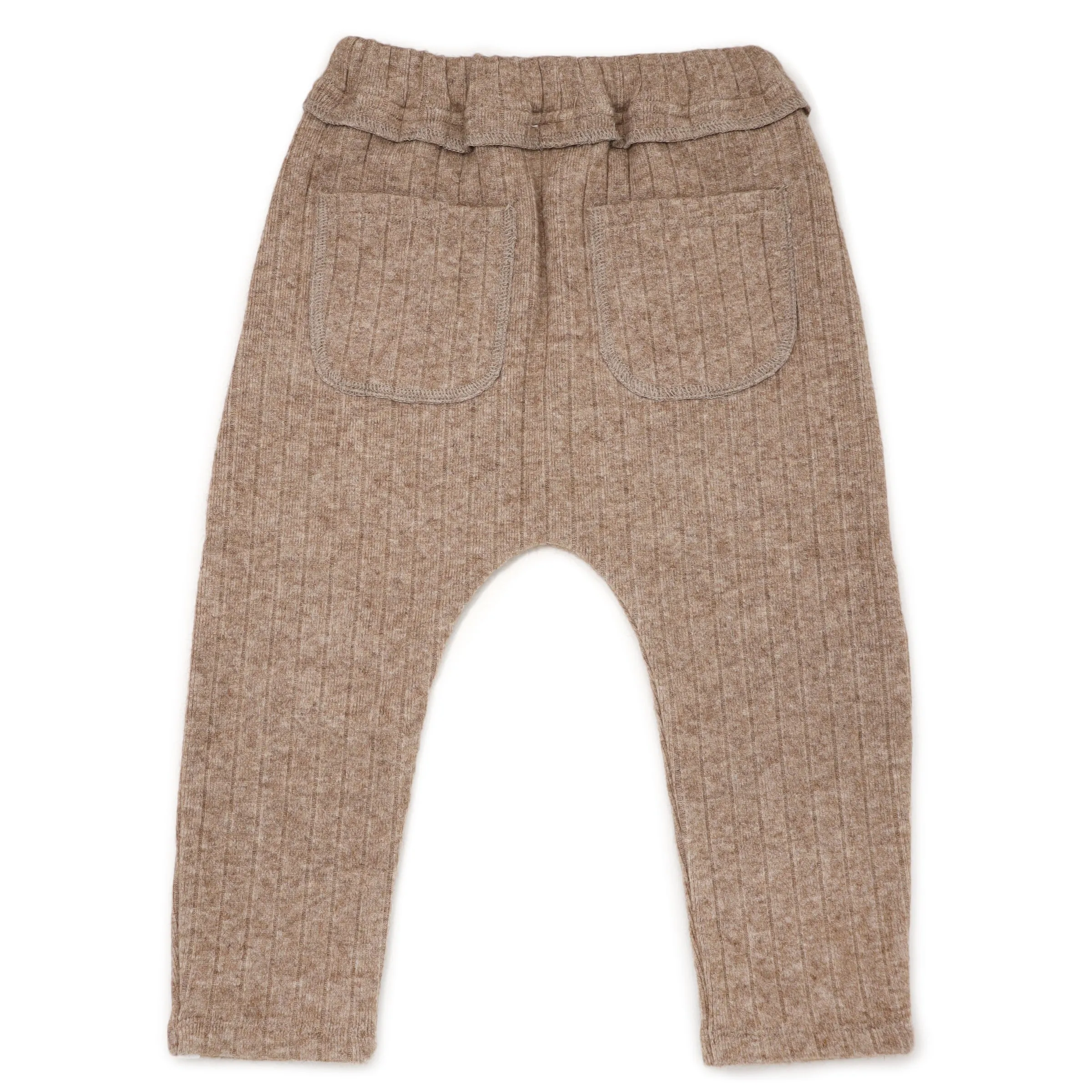 oh baby! Wide Rib Sweater Knit Brooklyn Jogger Pants - Mushroom Heather