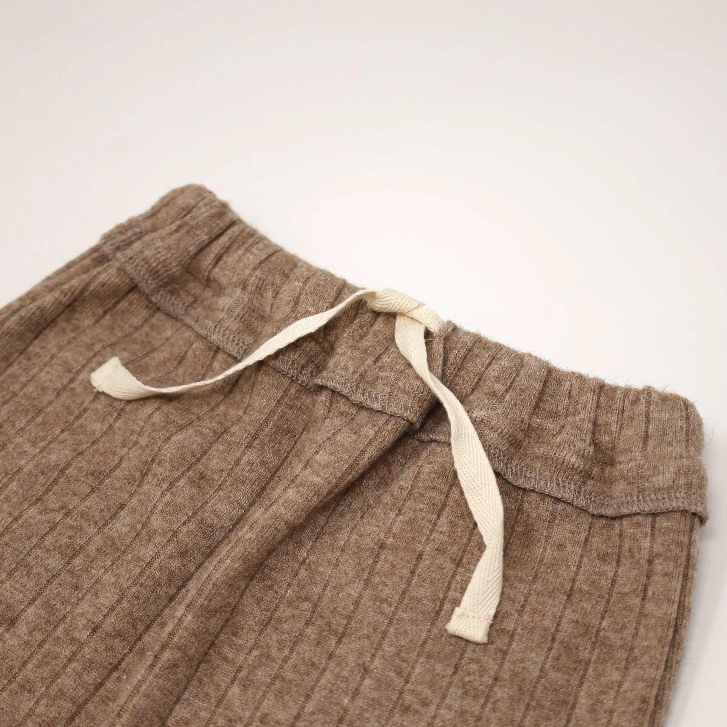 oh baby! Wide Rib Sweater Knit Brooklyn Jogger Pants - Mushroom Heather