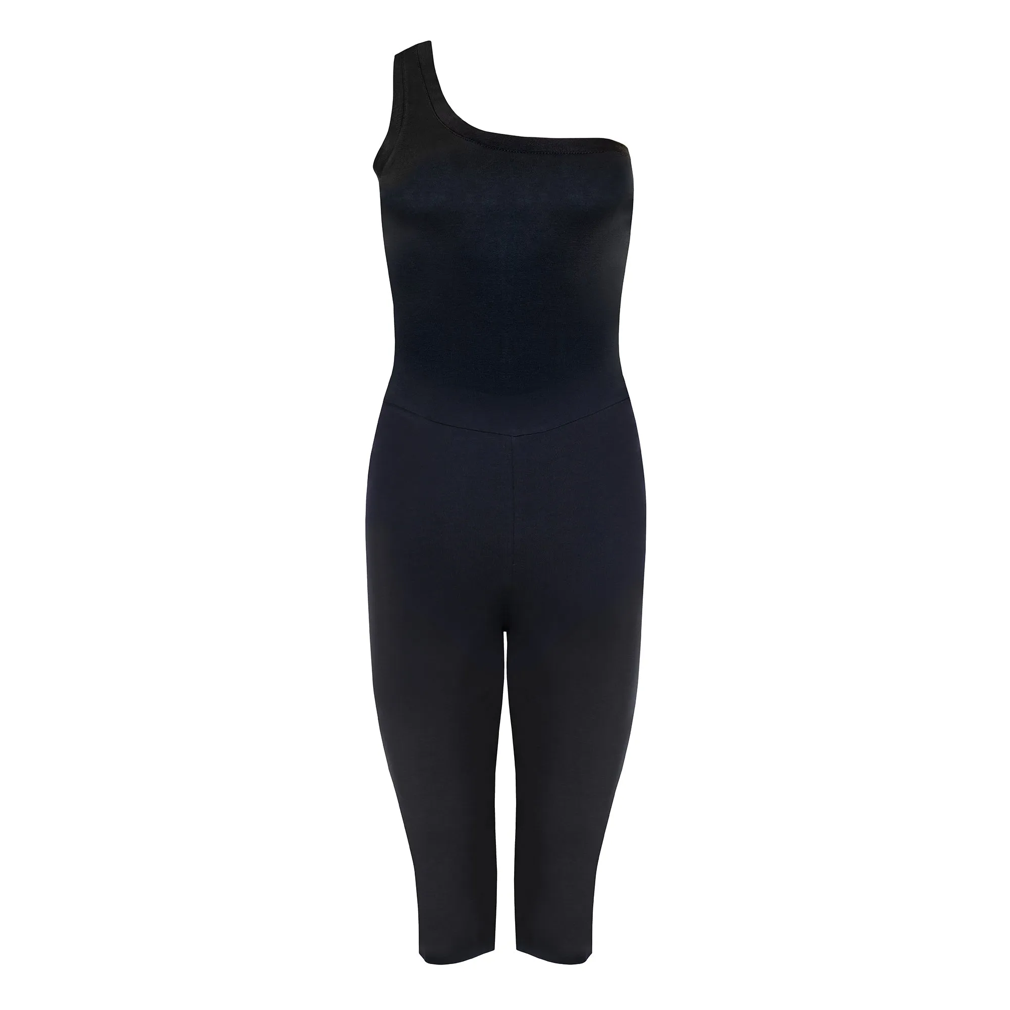 One Shoulder Cycling Jumpsuit in Black