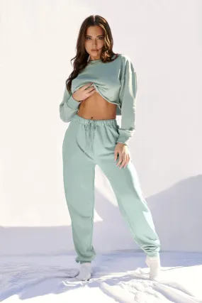 Oversized Jogger Bottoms - Sage