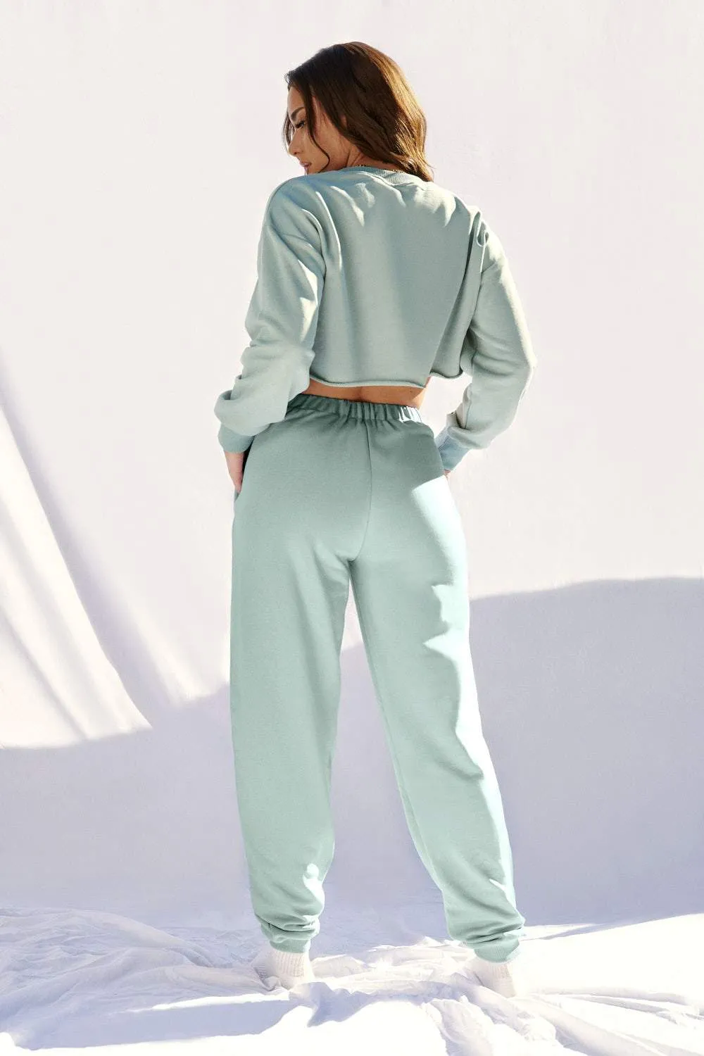 Oversized Jogger Bottoms - Sage