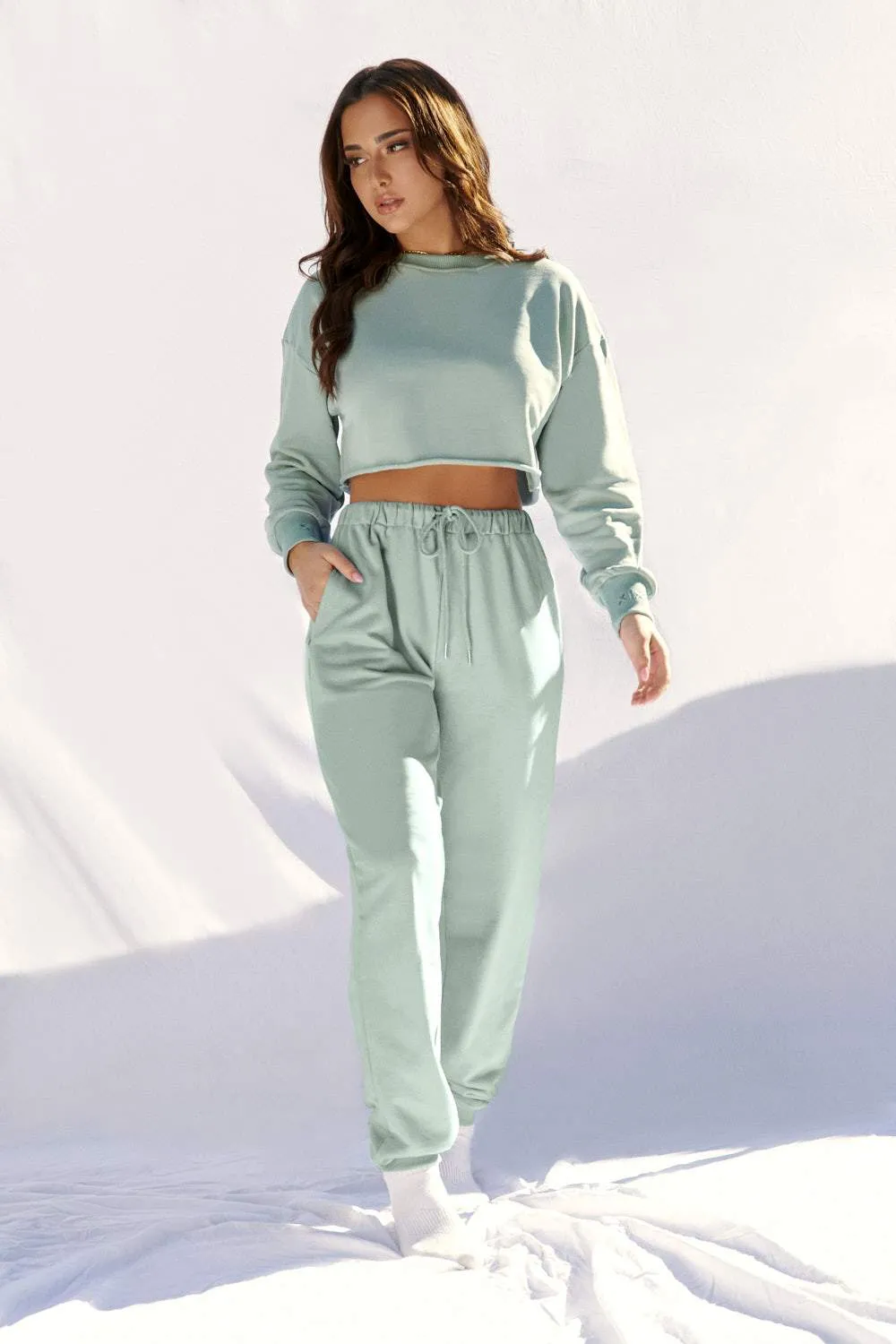 Oversized Jogger Bottoms - Sage