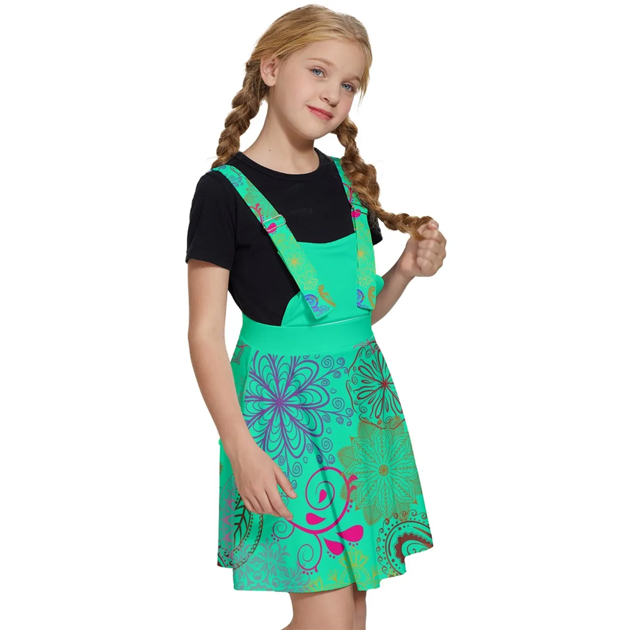 Paisley Mist Girls' Apron Dress