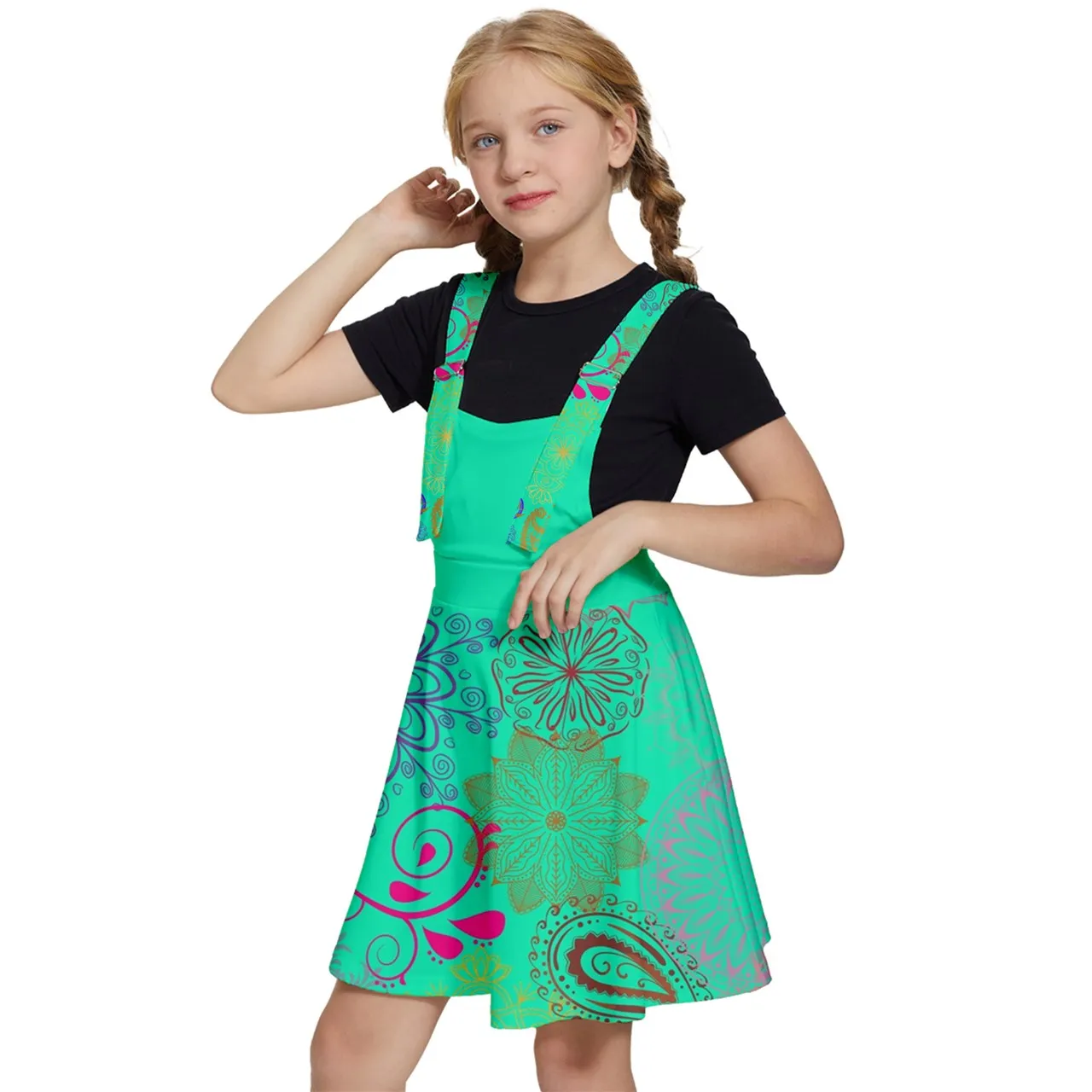 Paisley Mist Girls' Apron Dress