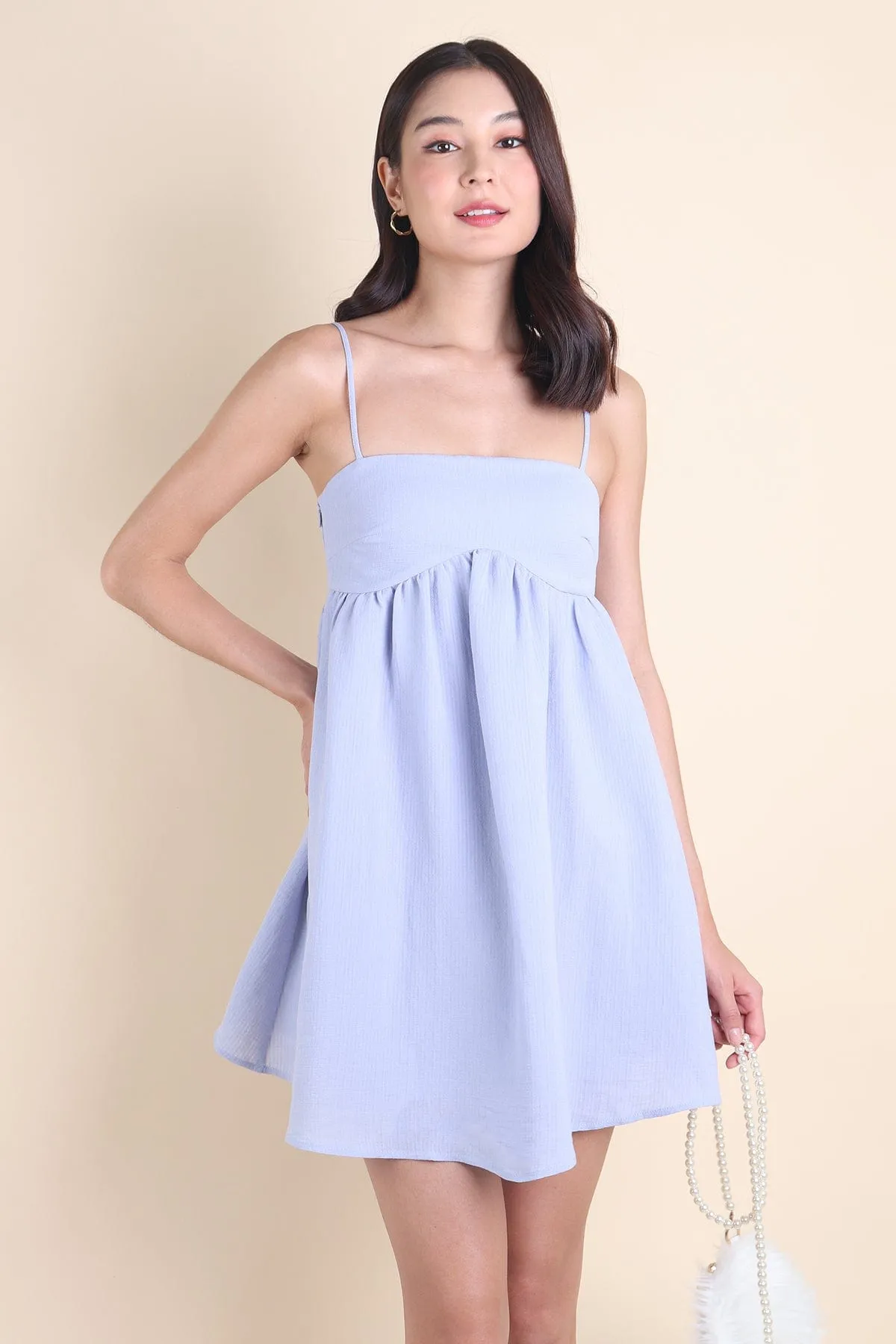 PICCO BABYDOLL TRAPEZE DRESS IN LAVENDER BLUE