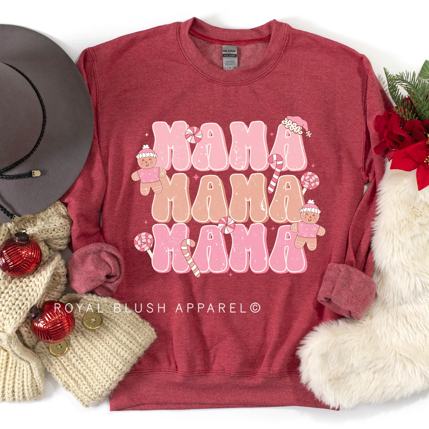 Pink Gingerbread Mama Sweatshirt