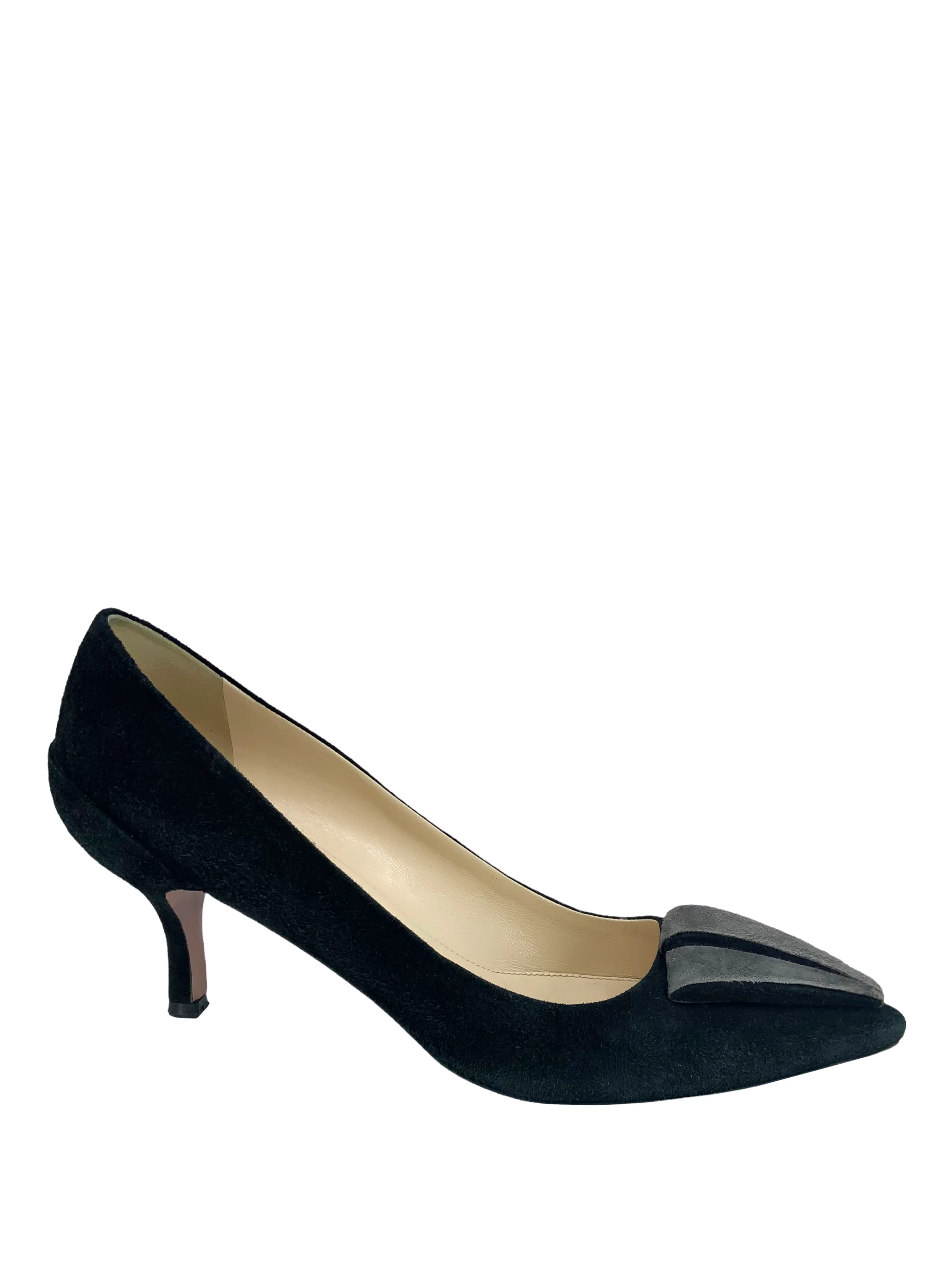 Prada Suede Pleated Applique Pumps Size 10.5