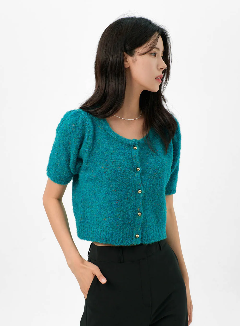 Puff Short-Sleeve Cardigan OG323