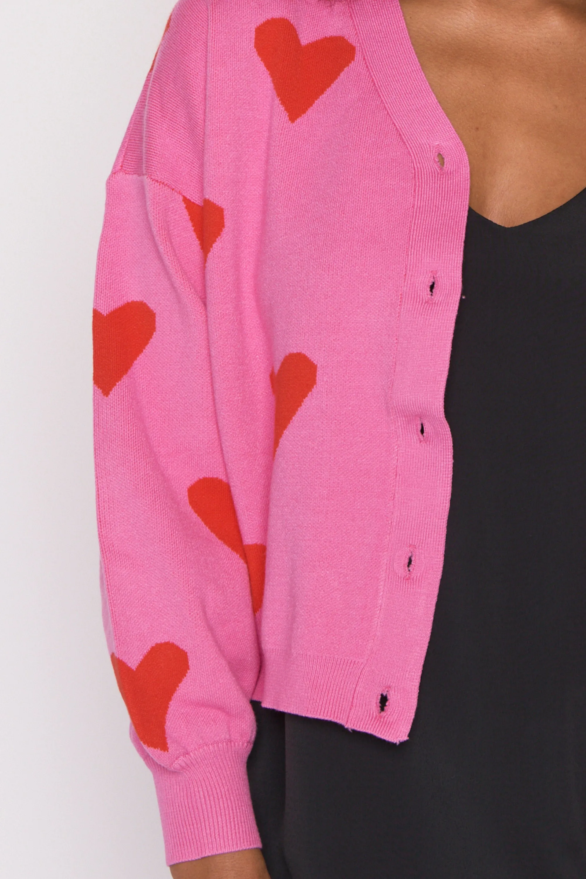 Queen of Hearts Pink & Red Cardi