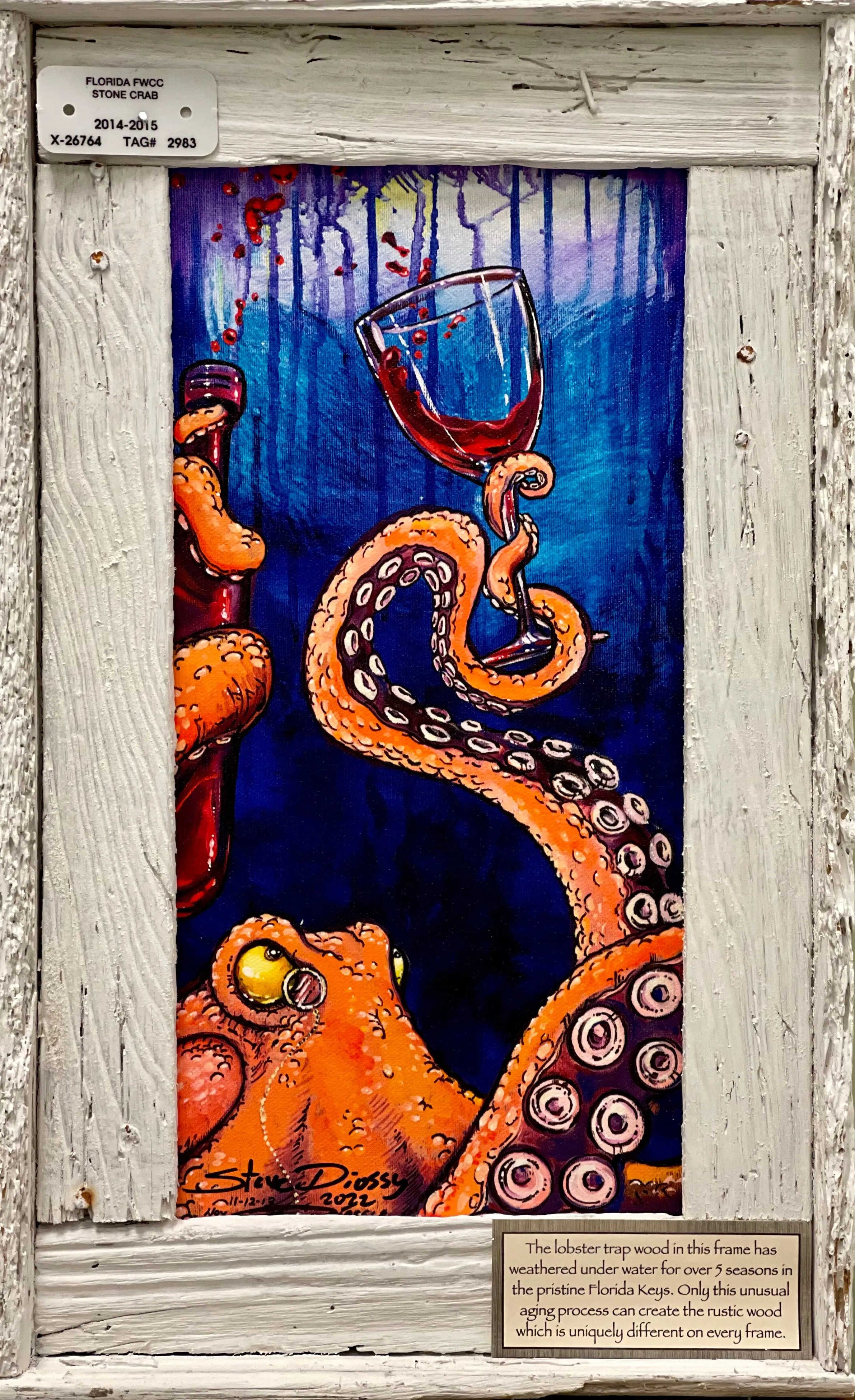 "Octopus the Connoisseur" Lobster Trap Framed Mini-Canvas