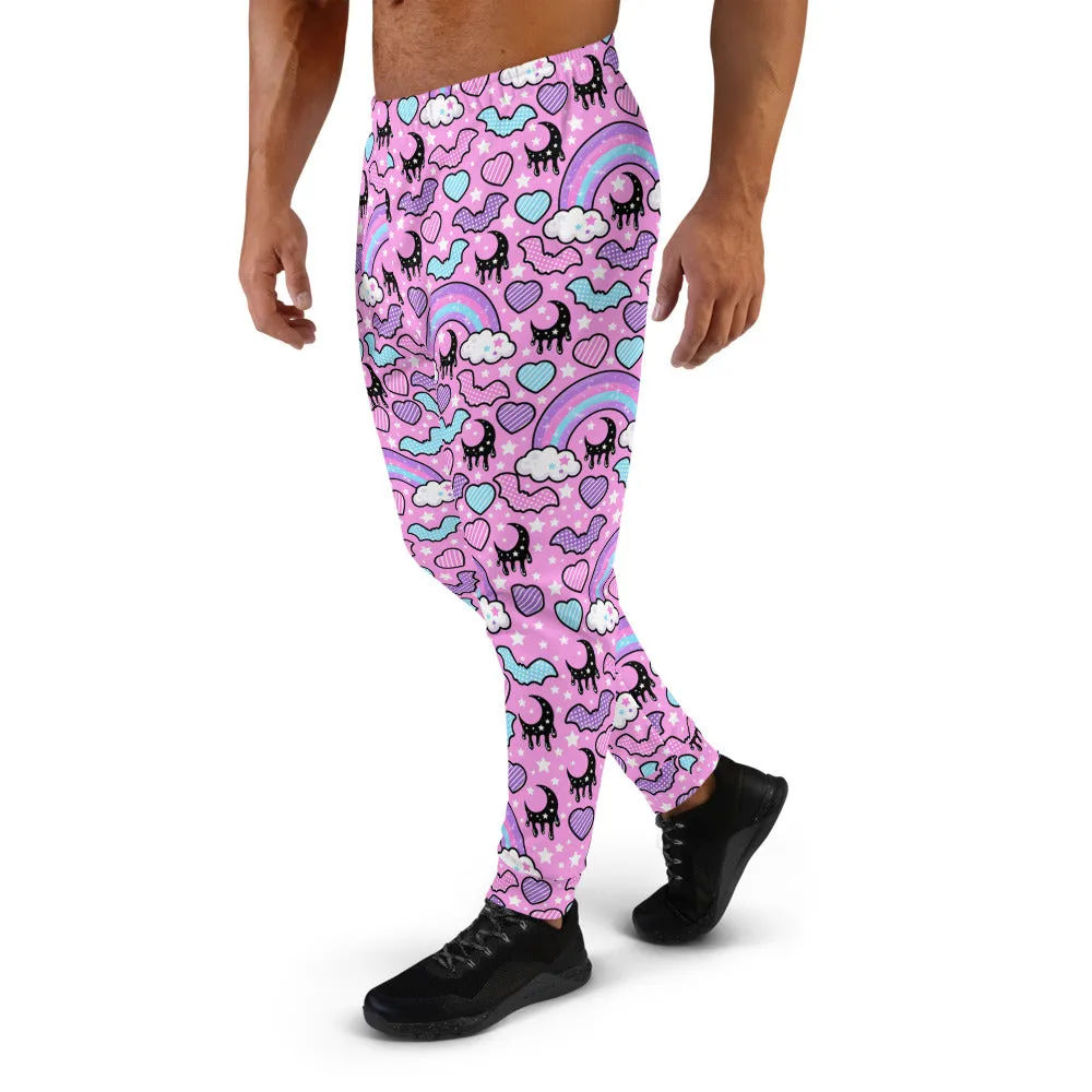 Rainbow Spooky Bats Pink Men's Joggers