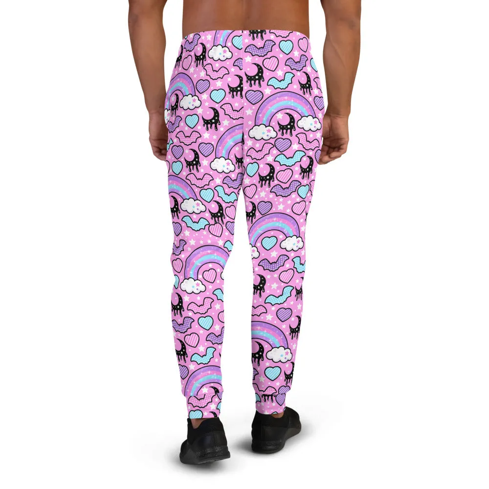 Rainbow Spooky Bats Pink Men's Joggers