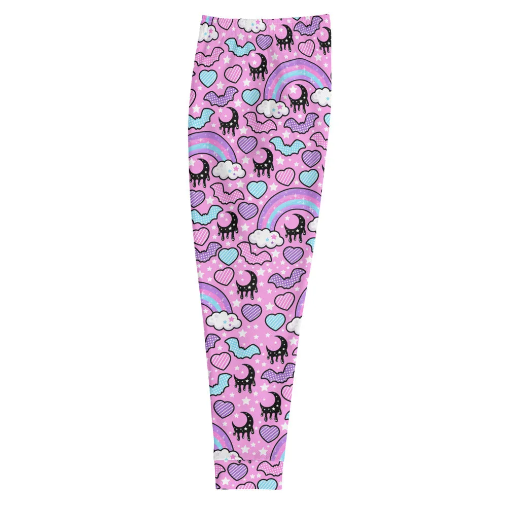 Rainbow Spooky Bats Pink Men's Joggers