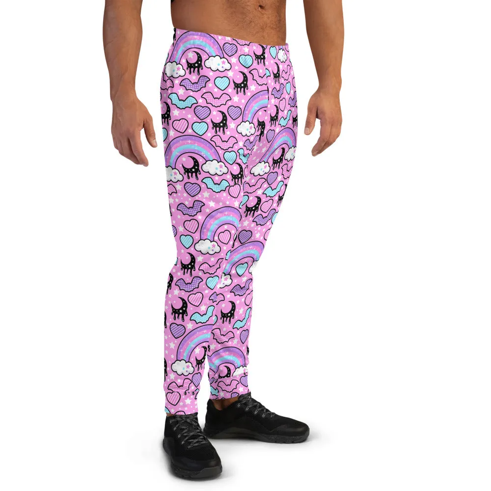 Rainbow Spooky Bats Pink Men's Joggers