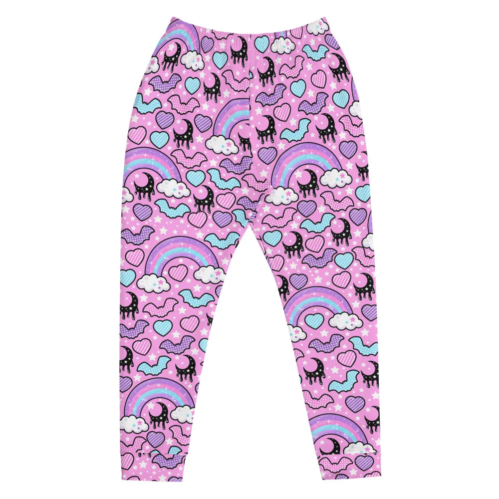 Rainbow Spooky Bats Pink Men's Joggers