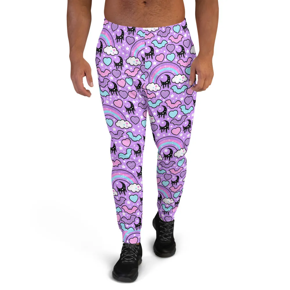 Rainbow Spooky Bats Purple Men's Joggers