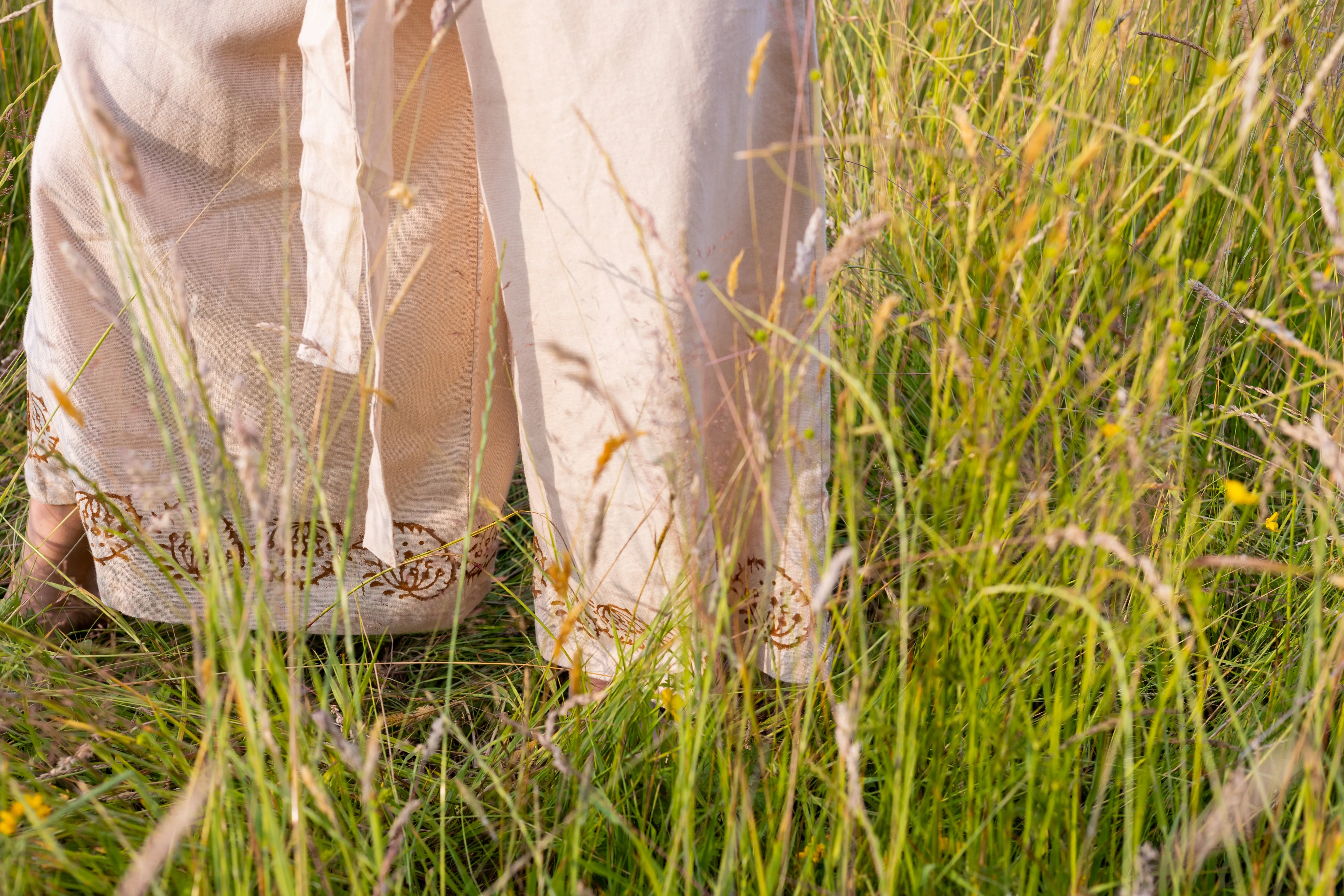 Raw Cotton Wide Leg Jumpsuit | Cream