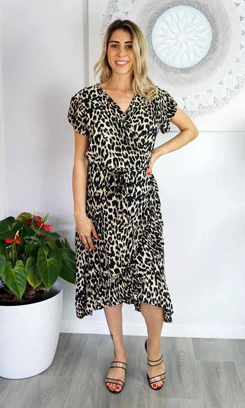 Rayon Dress Cupid Leopard, More Colours