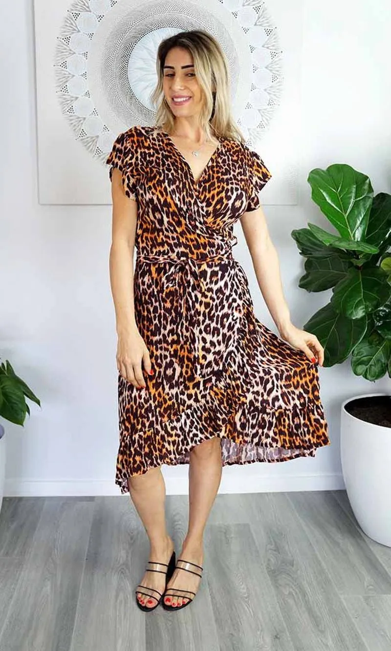 Rayon Dress Cupid Leopard, More Colours