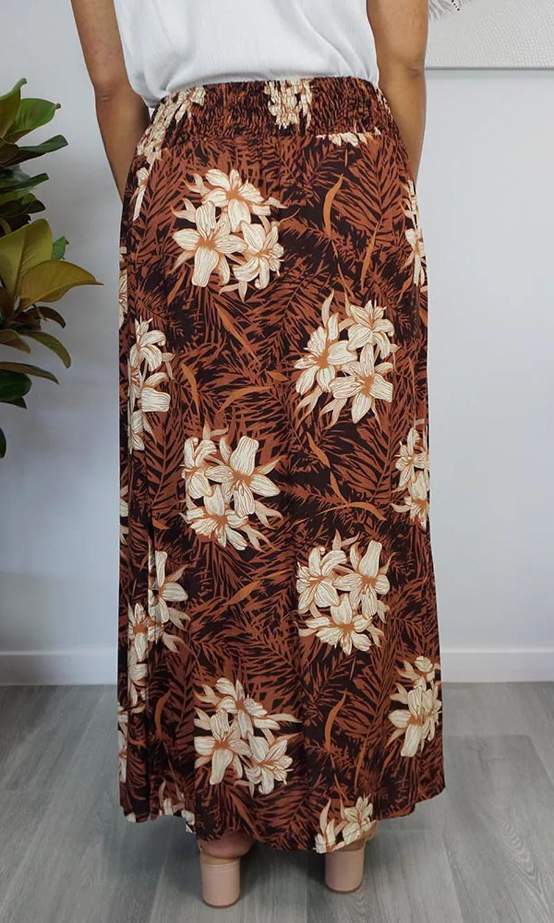 Rayon Skirt Amber Orchids, More Colours