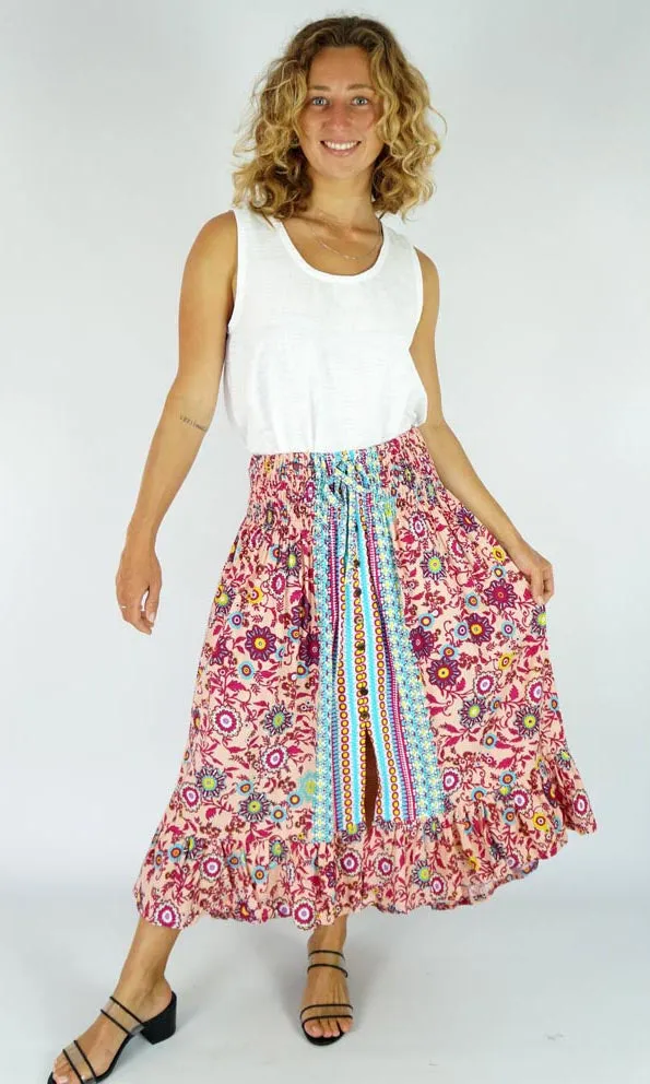 Rayon Skirt Tangelo Sangria, More Colours