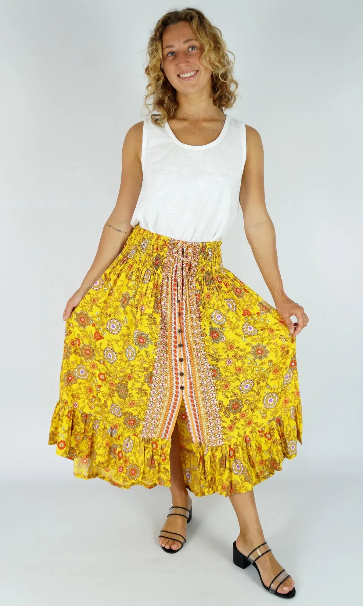 Rayon Skirt Tangelo Sangria, More Colours