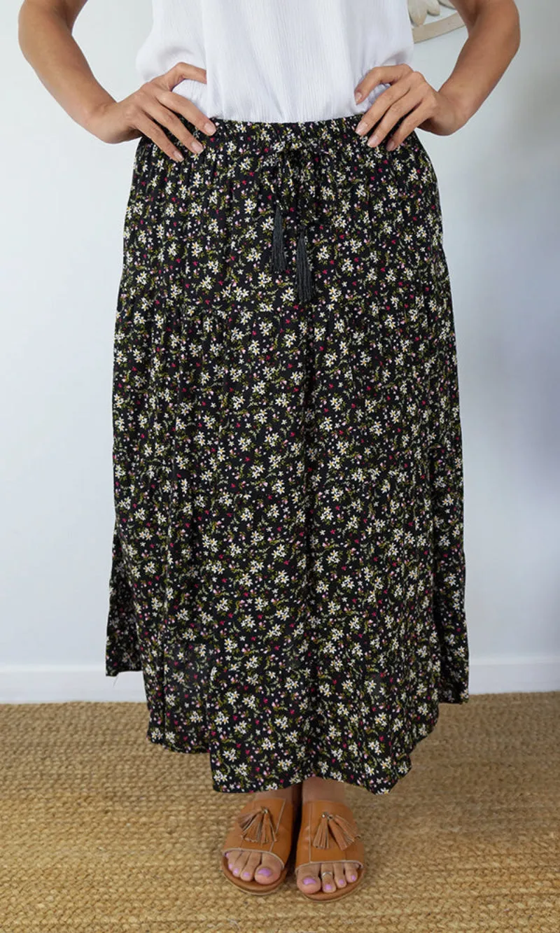 Rayon Skirt Tiered Starflower, More Colours