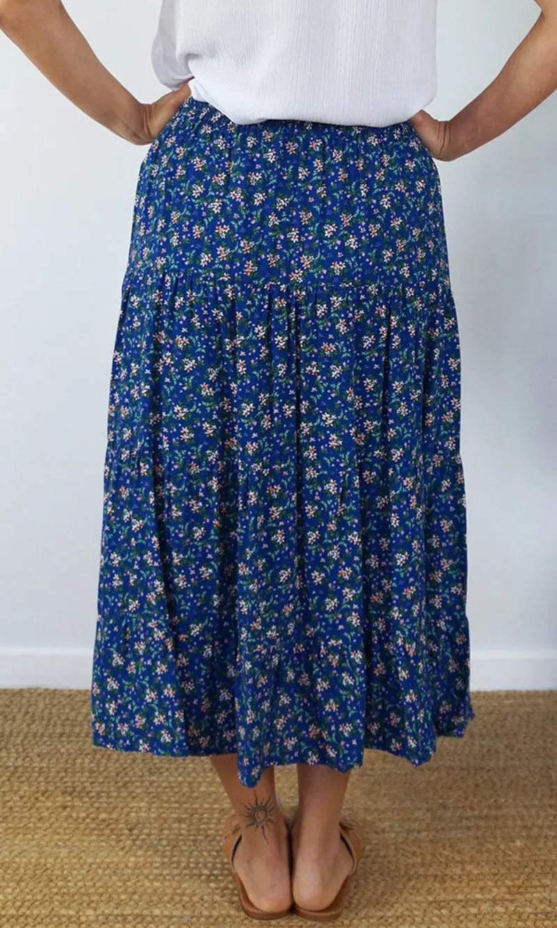 Rayon Skirt Tiered Starflower, More Colours