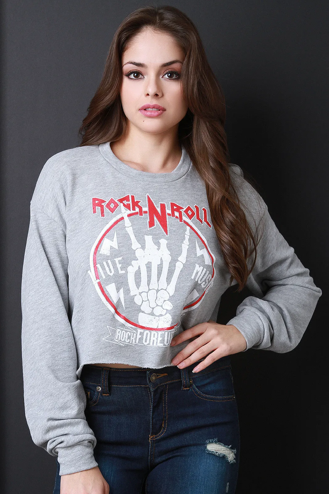 Rock N Roll Shredded Back Crop Top