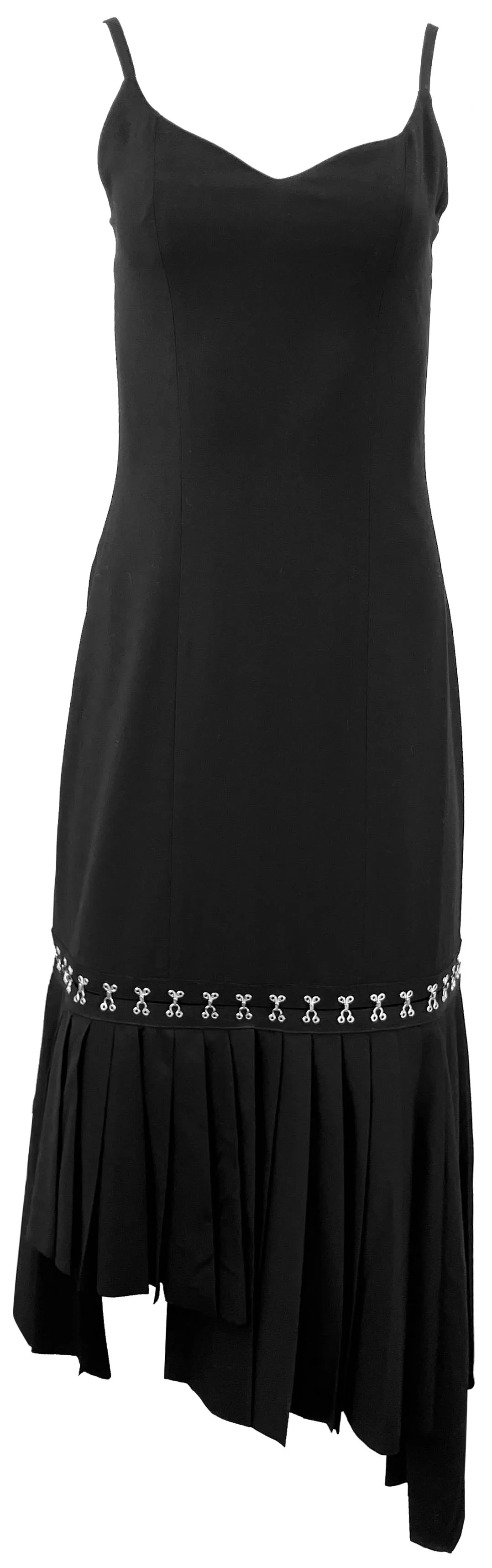 Rokh U Shaped with Hook and Eye Detailed Dress in Black