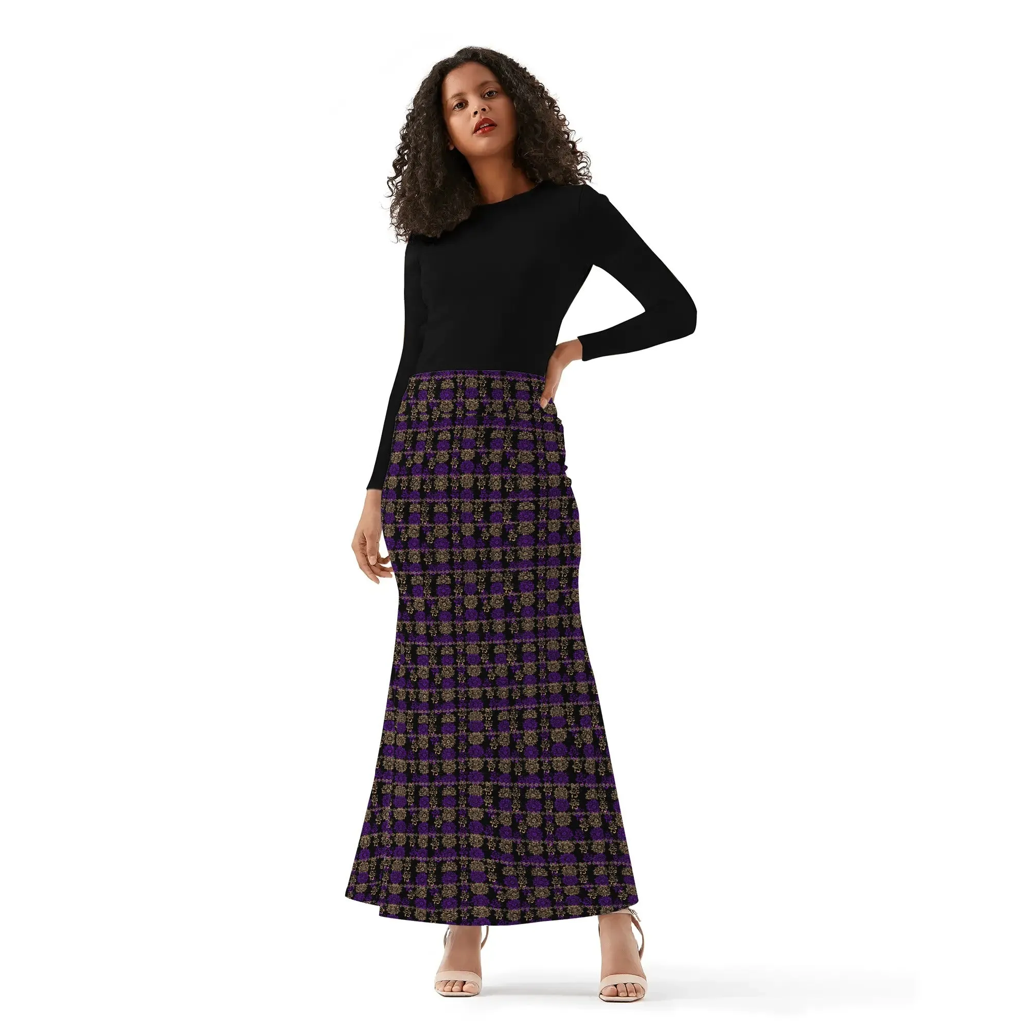 Royal Hues Womens Wrap Fishtail Long Skirt