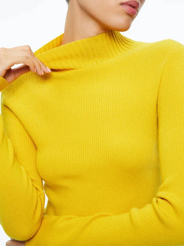 Senaida Cropped Mock Neck Pullover - Tuscany