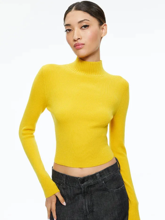 Senaida Cropped Mock Neck Pullover - Tuscany