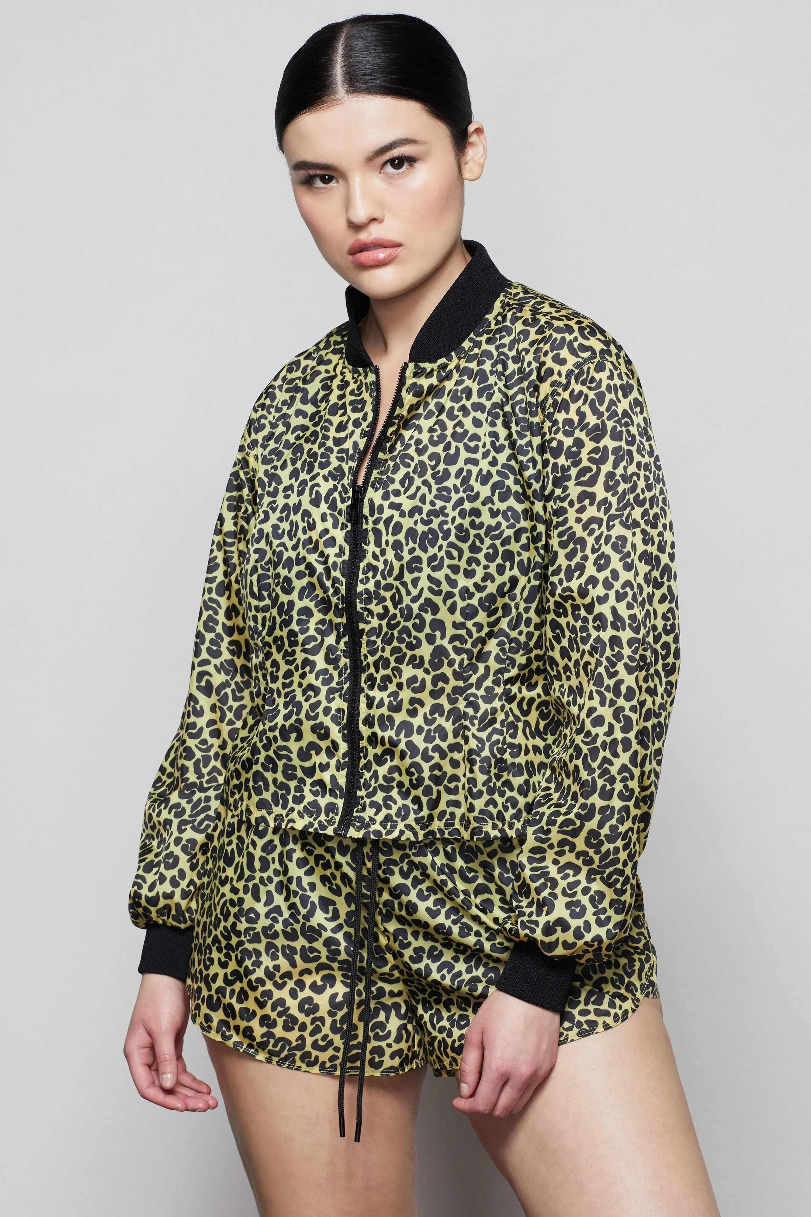 SHEER PLEAT JACKET | SUN BEAM LEOPARD001