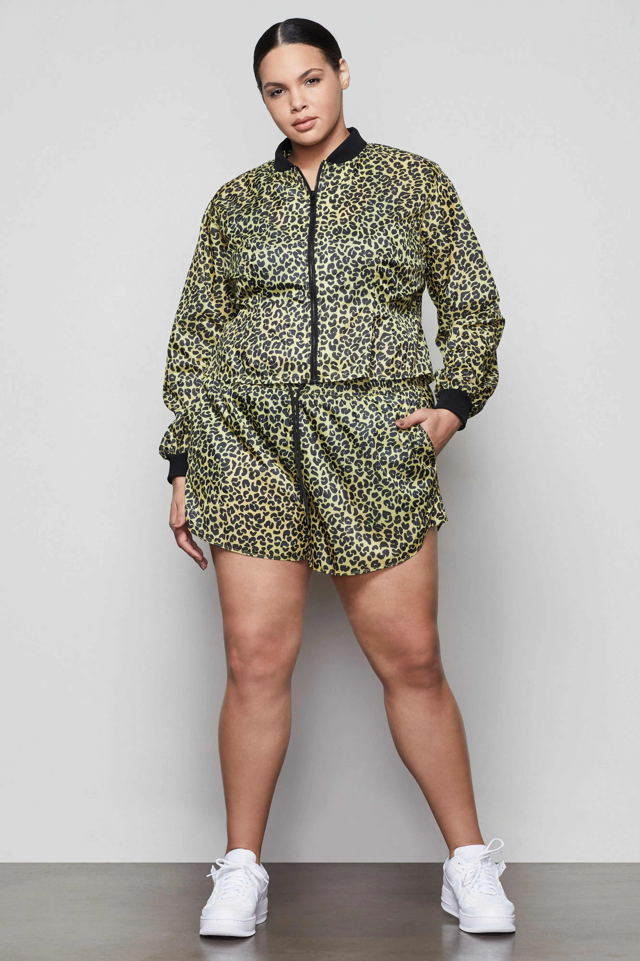 SHEER PLEAT JACKET | SUN BEAM LEOPARD001