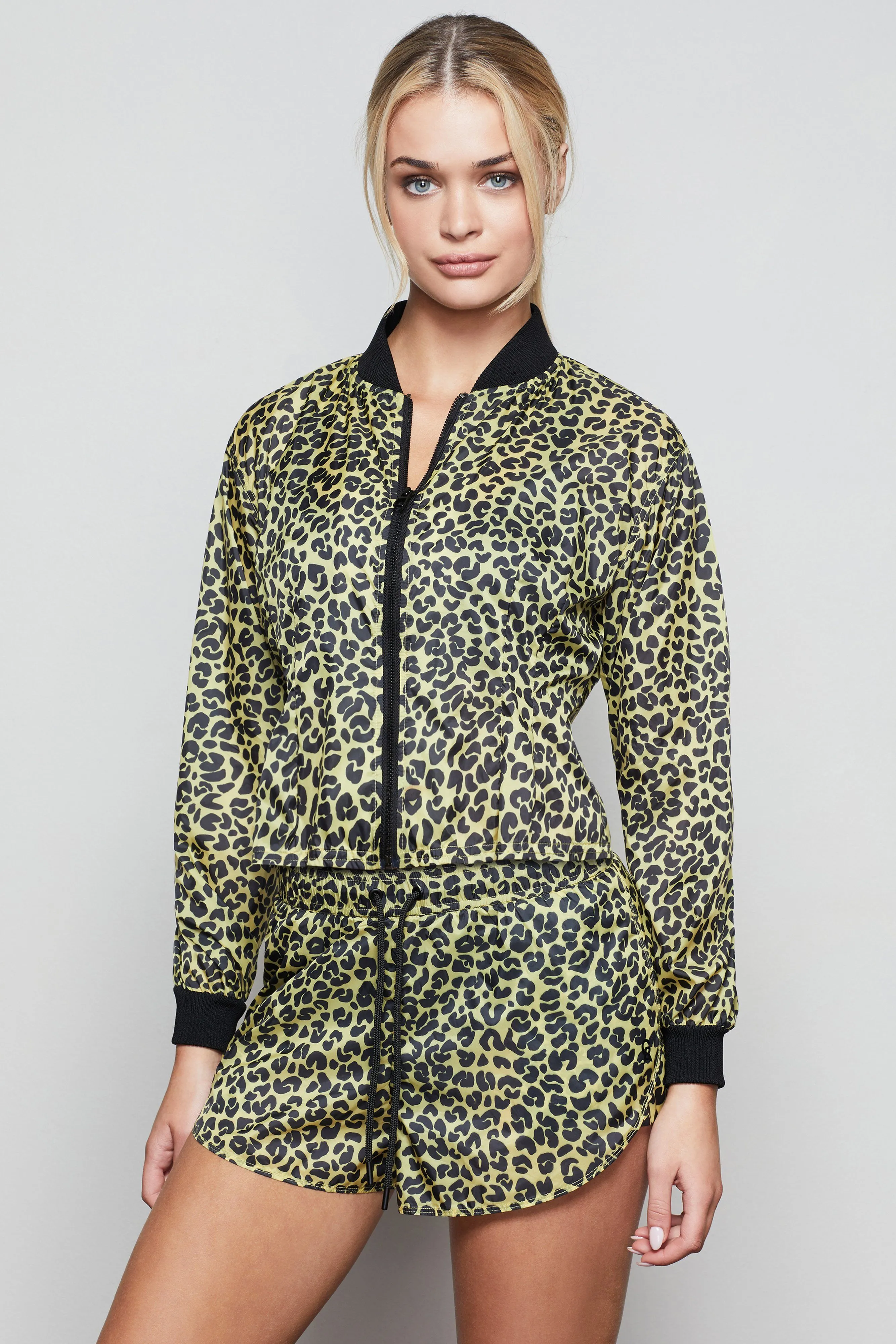 SHEER PLEAT JACKET | SUN BEAM LEOPARD001